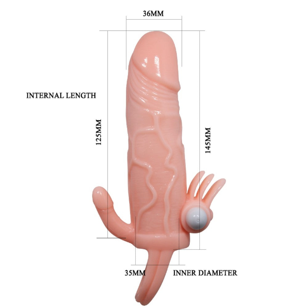 Baile Brave Man Penis Sleeve Klitoral ve Anal Uyarıcılı Titreşimli Penis Kılıfı BI-026223