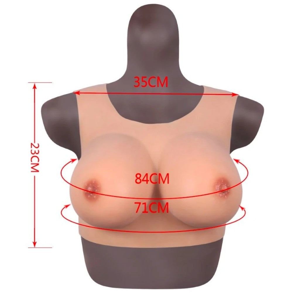 Bodysuit Crossdresser Giyilebilir Silikon Takma Göğüs Cup H B-HG08