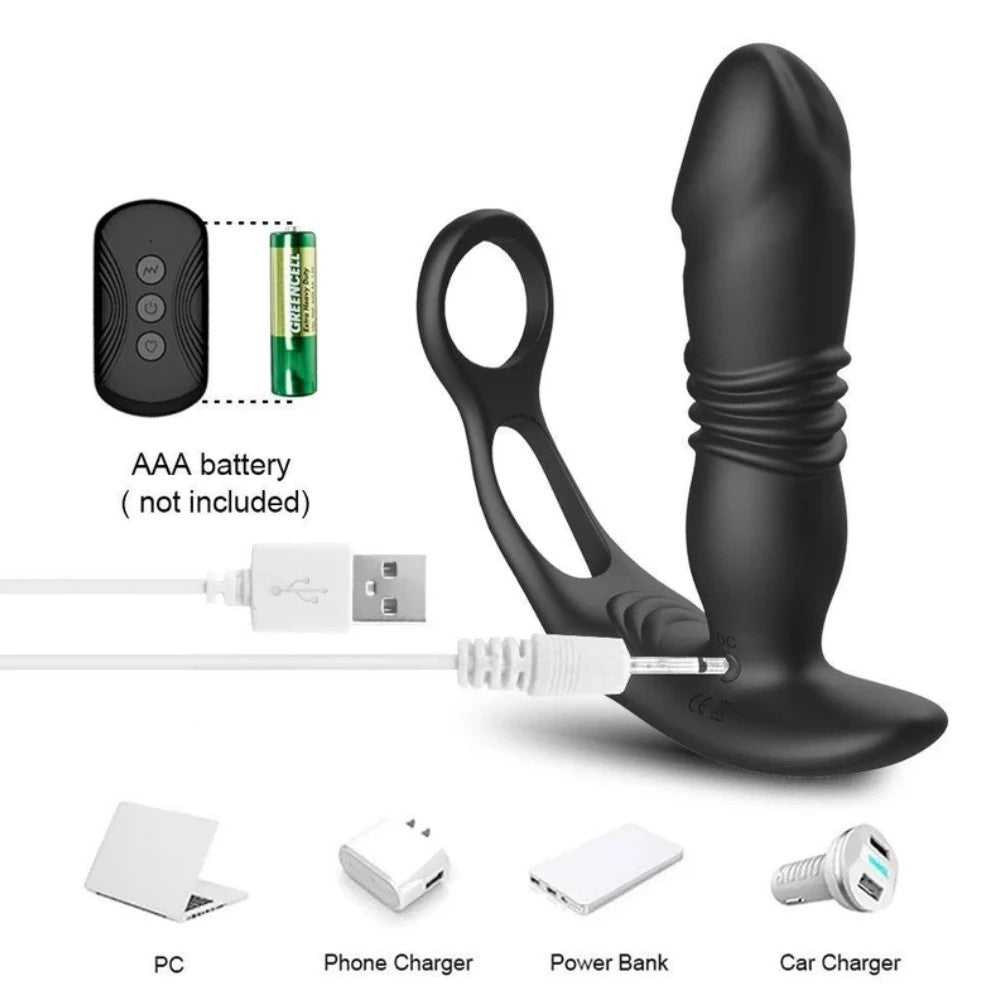 Fantasy Plus Maxcleas Uzaktan Kumandalı İleri Geri Hareketli Prostat Vibratör