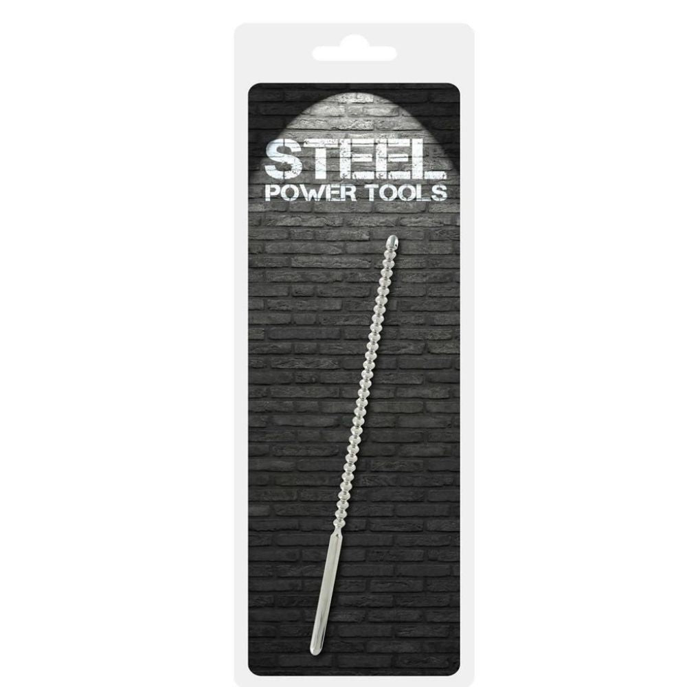 Steel Power Tools Ribbed Urethral Dipstick Sounder Penis Plug 6 mm