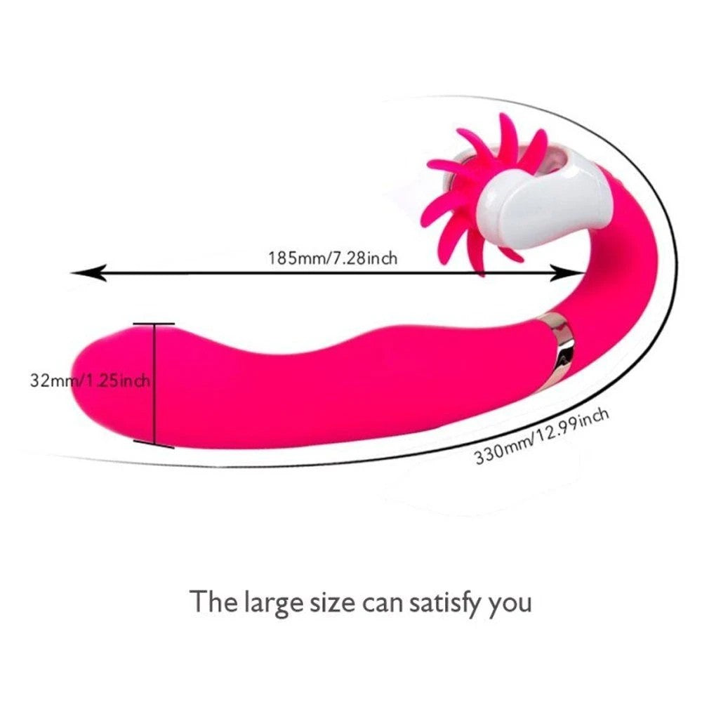 Dave 2 Hareketli Isıtmalı Tongue G-Spot Vibrator Pink