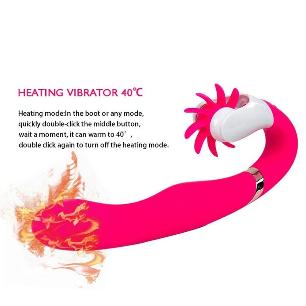 Dave 2 Hareketli Isıtmalı Tongue G-Spot Vibrator Pink