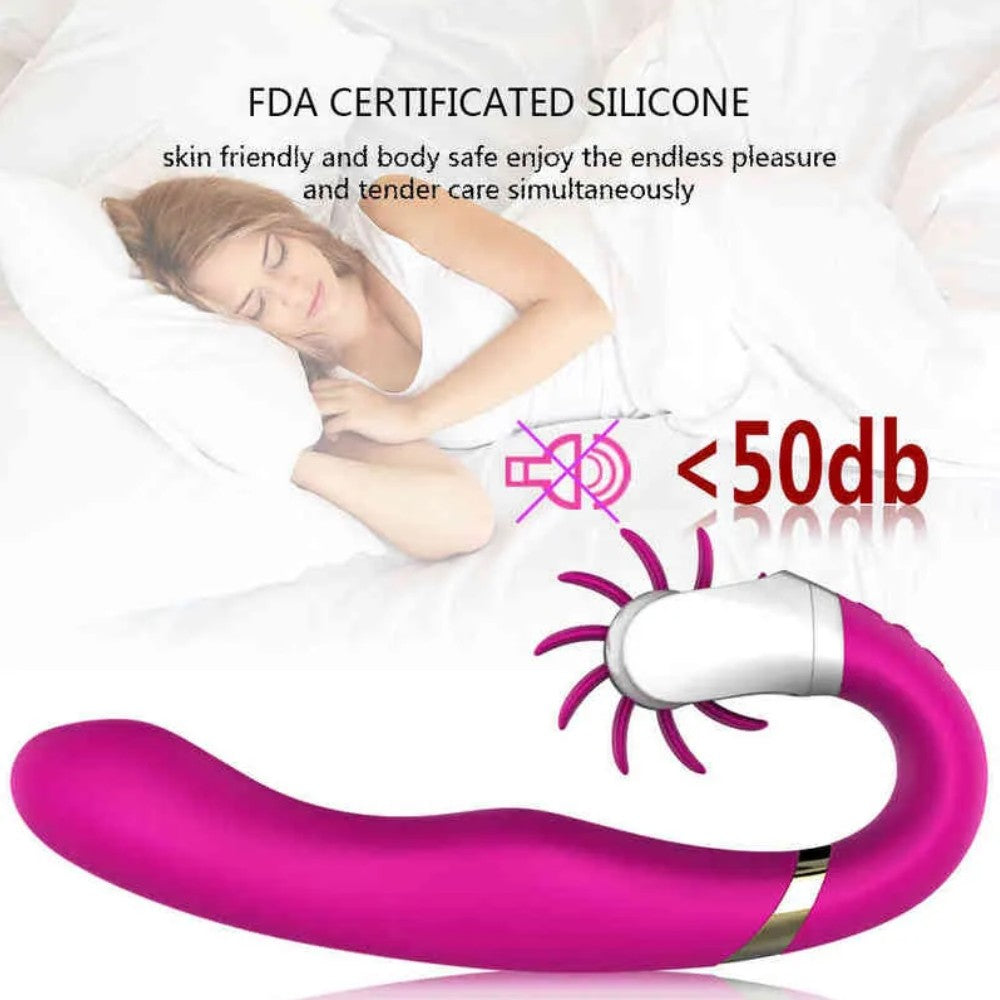 Dave 2 Hareketli Isıtmalı Tongue G-Spot Vibrator Purple
