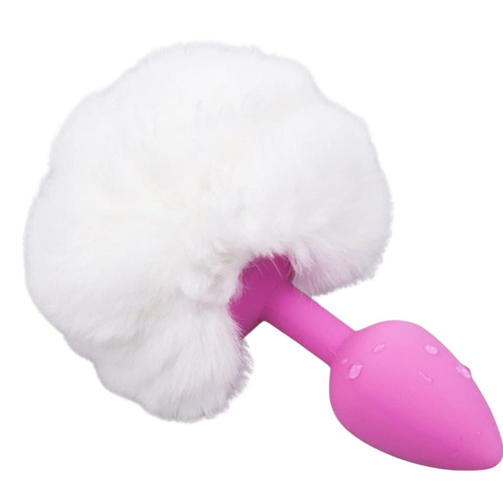 Anal Play Silicone  Bunny Tail Kuyruklu Anal Plug White