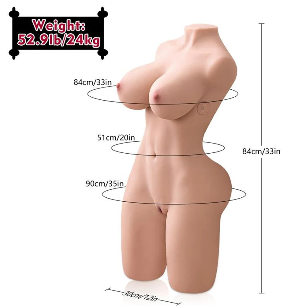 Shequ Erica Doll İtme Fonkiyon İskelet Yarım Vücut Masturbator SQ-MAT20013