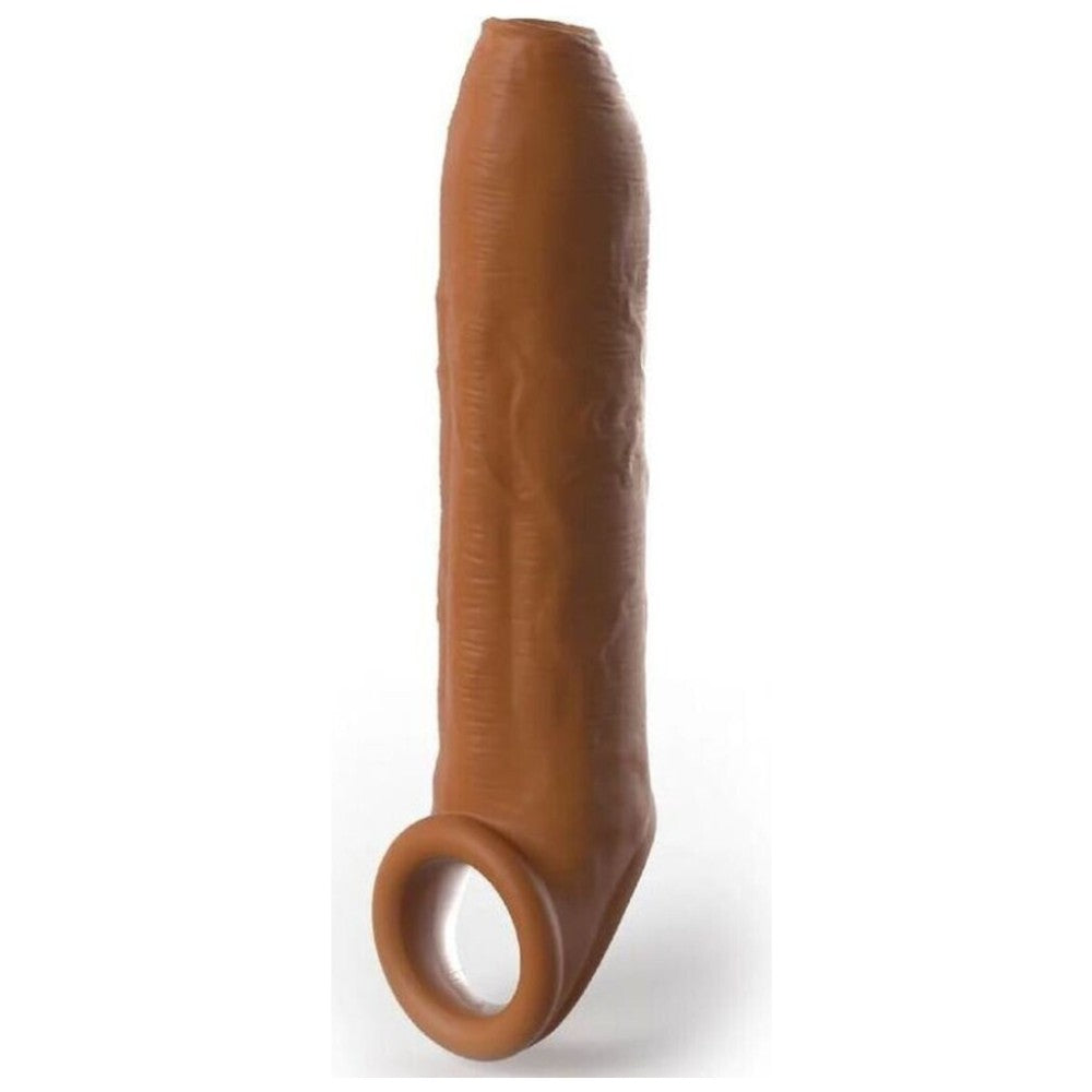 Pipedream Fetish Fantasy X-Tensions Uncut Penis Sleeve Testis Destekli Ucu Açık Amerikan Penis Kılıfı Brown
