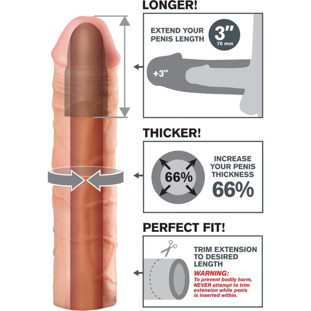 Pipedream Fantasy X-Tensions Mega 3'' Realistik Penis Kılıfı