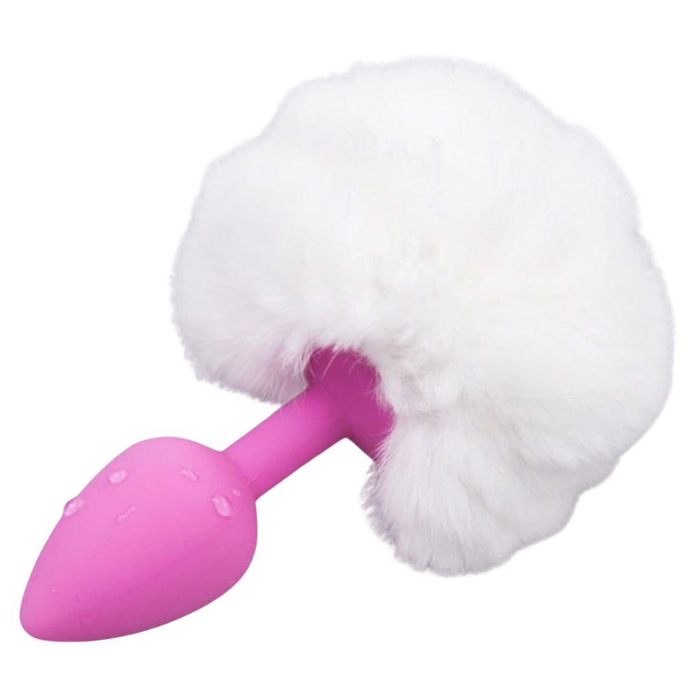 Anal Play Silicone  Bunny Tail Kuyruklu Anal Plug White