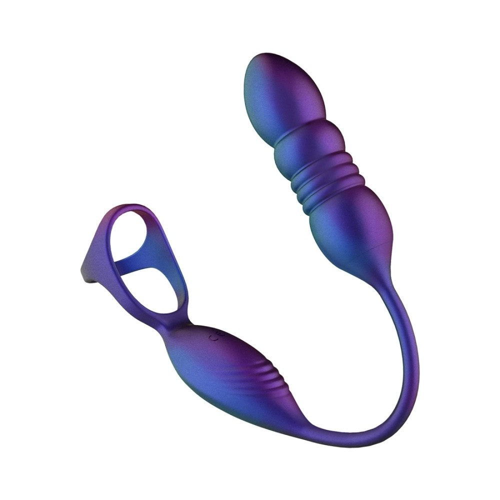 Hueman Deep Impact Cock & Ball Strap Ring Hareketli Uzaktan Kumandalı Vibrator