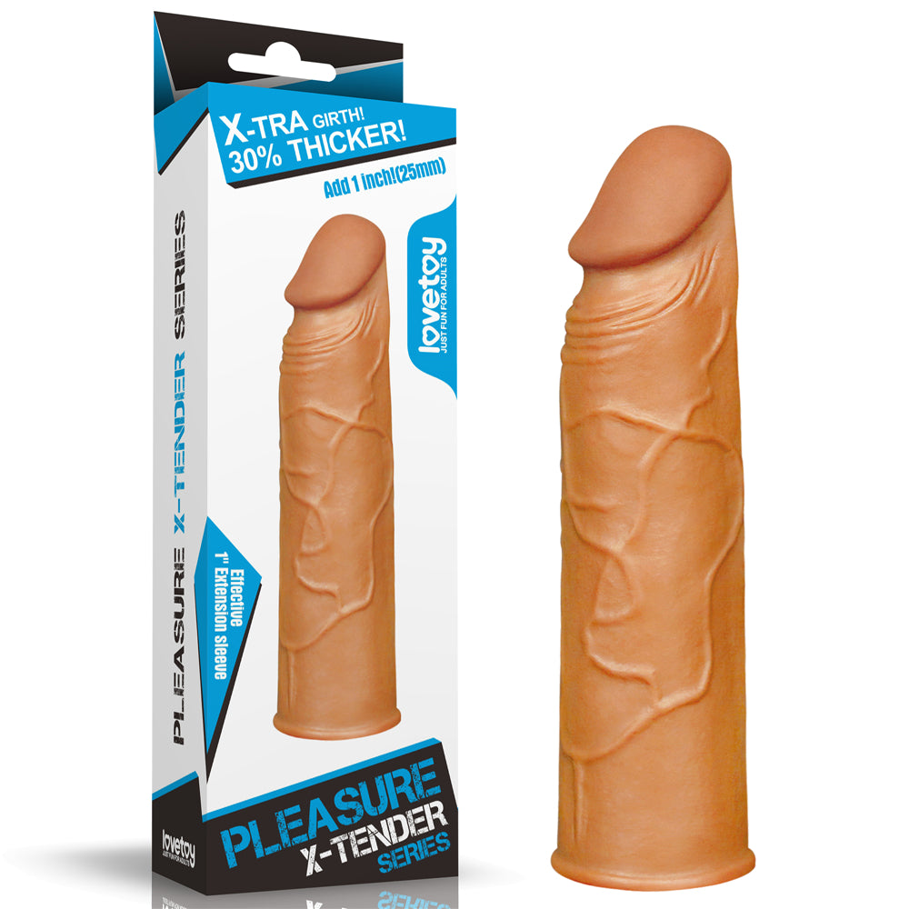 Lovetoy Add 1'' Pleasure X-Tender Realistik Penis Kılıfı LV1050B