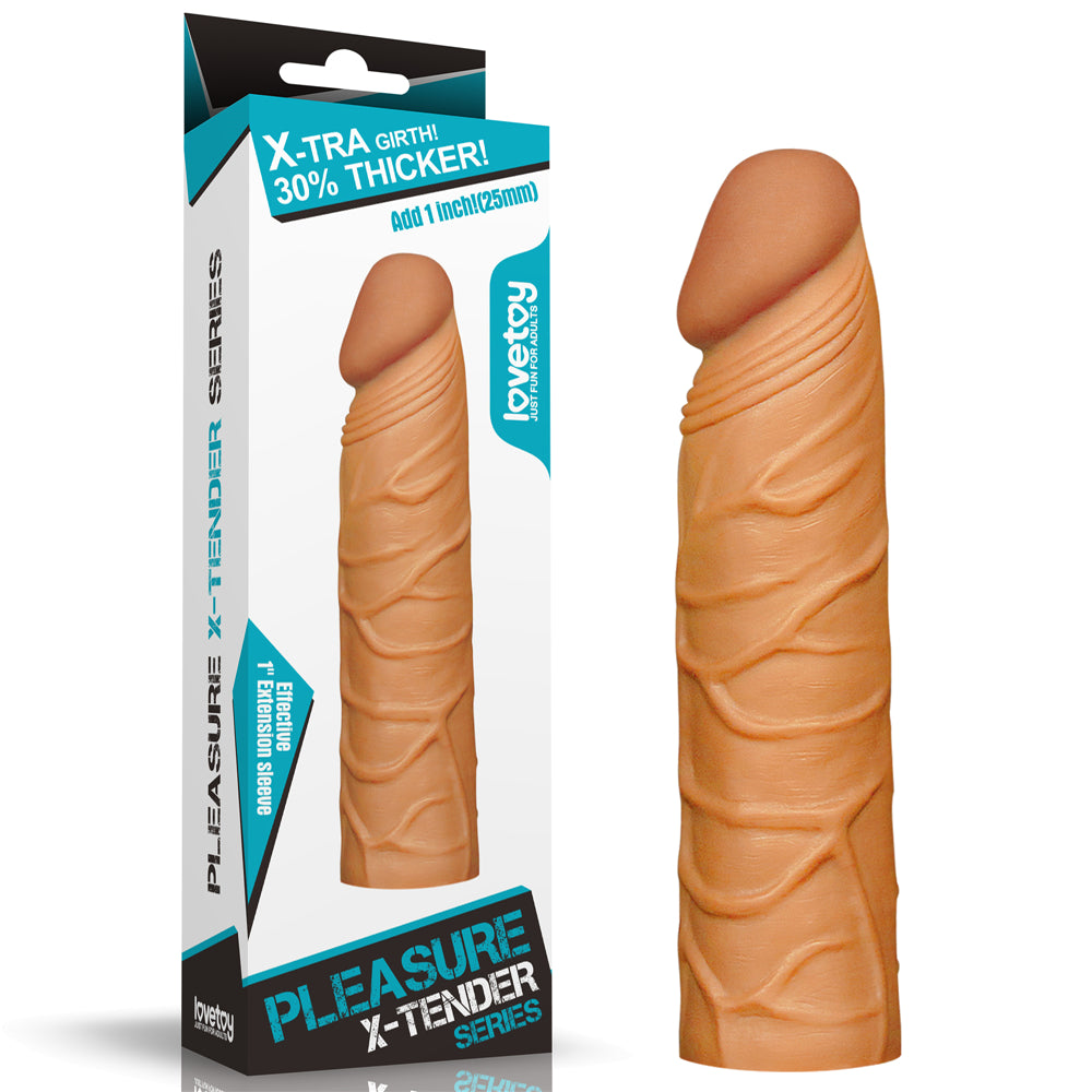 Lovetoy Add 1'' Pleasure X-Tender Realistik Penis Kılıfı LV1051B