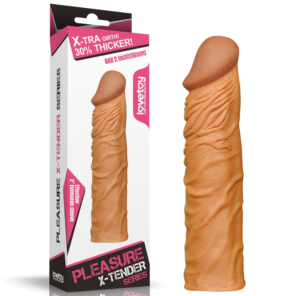 Lovetoy Add 2'' Pleasure X-Tender Melez Realistik Penis Kılıfı LV1052B
