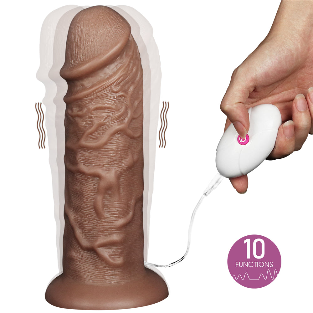 Lovetoy King Sized Realistic Chubby Dildo 10' Büyük Realistik Titreşimli Penis LV111120