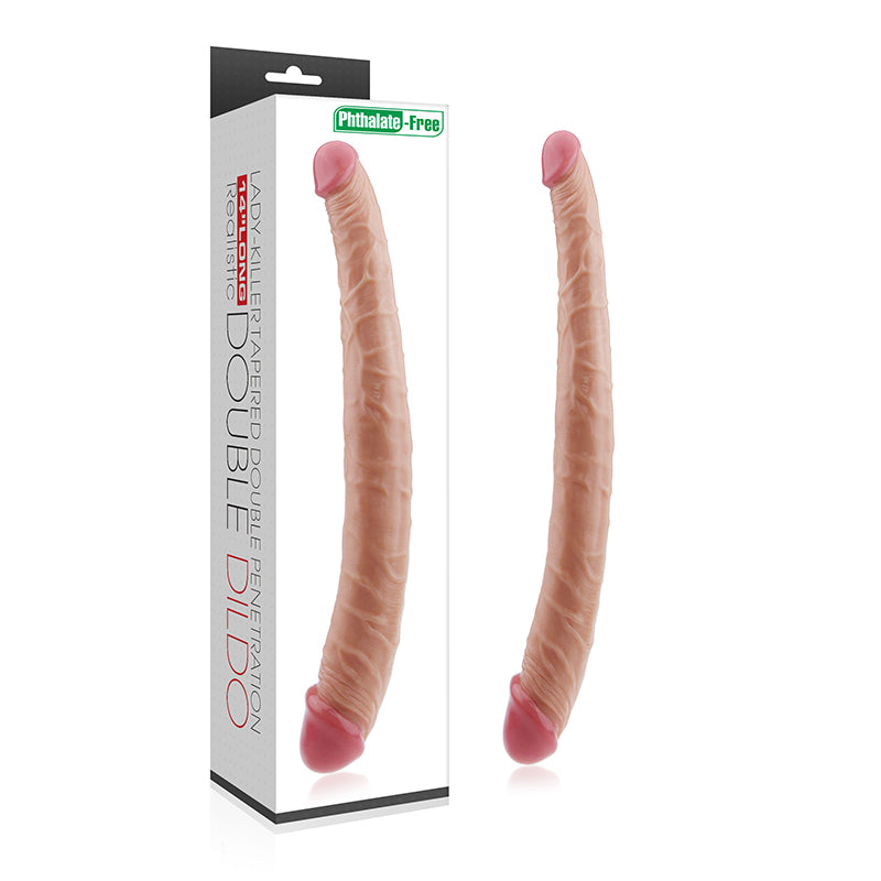 Lovetoy King Size Realistic Ladykiller Tapered Çift Taraflı 36 cm Realistik Penis LV2214