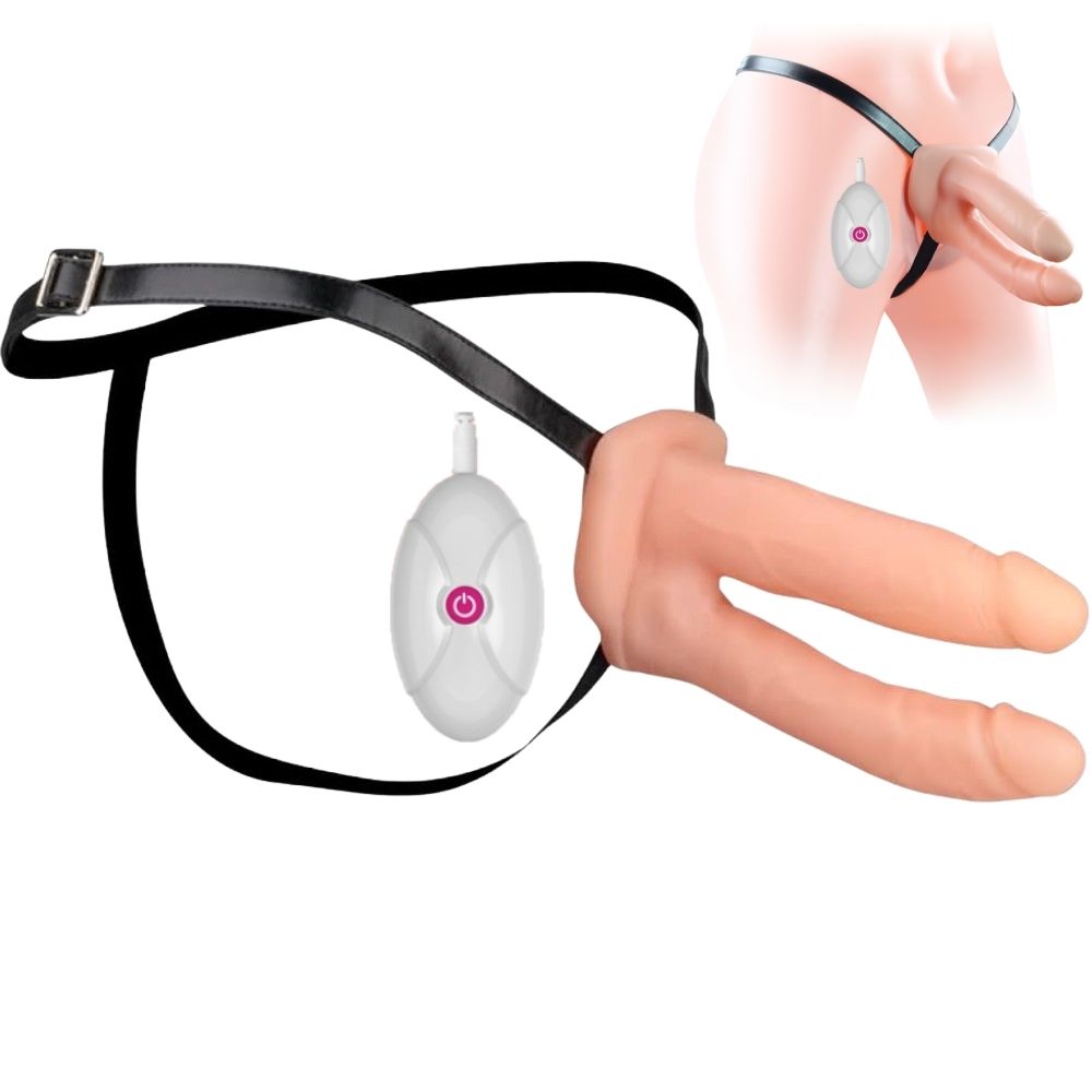 Lovetoy Vibrating Unisex Hollow Strap On Belden Bağlamalı Çift Taraflı Penis LV3006