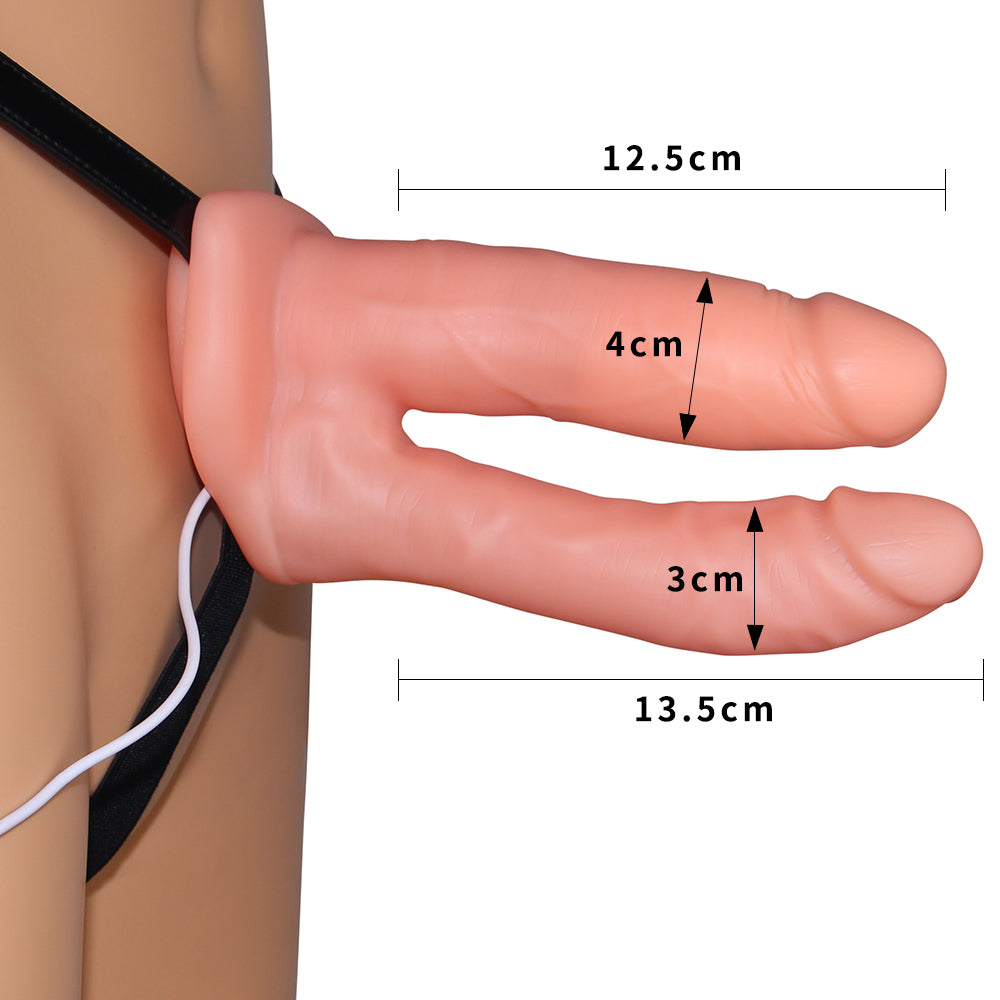 Lovetoy Vibrating Unisex Hollow Strap On Belden Bağlamalı Çift Taraflı Penis LV3006