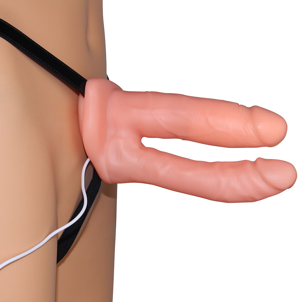 Lovetoy Vibrating Unisex Hollow Strap On Belden Bağlamalı Çift Taraflı Penis LV3006