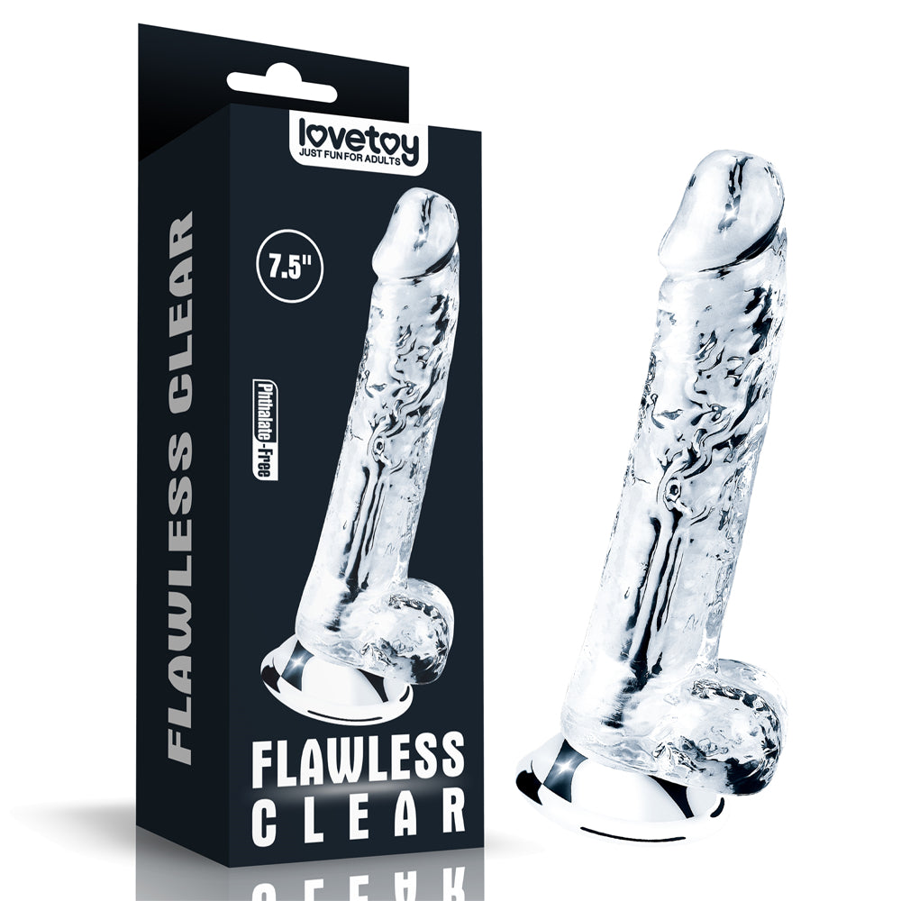 Lovetoy Flawless Clear Jelly Dildo 19 cm Realistik Penis LV310016