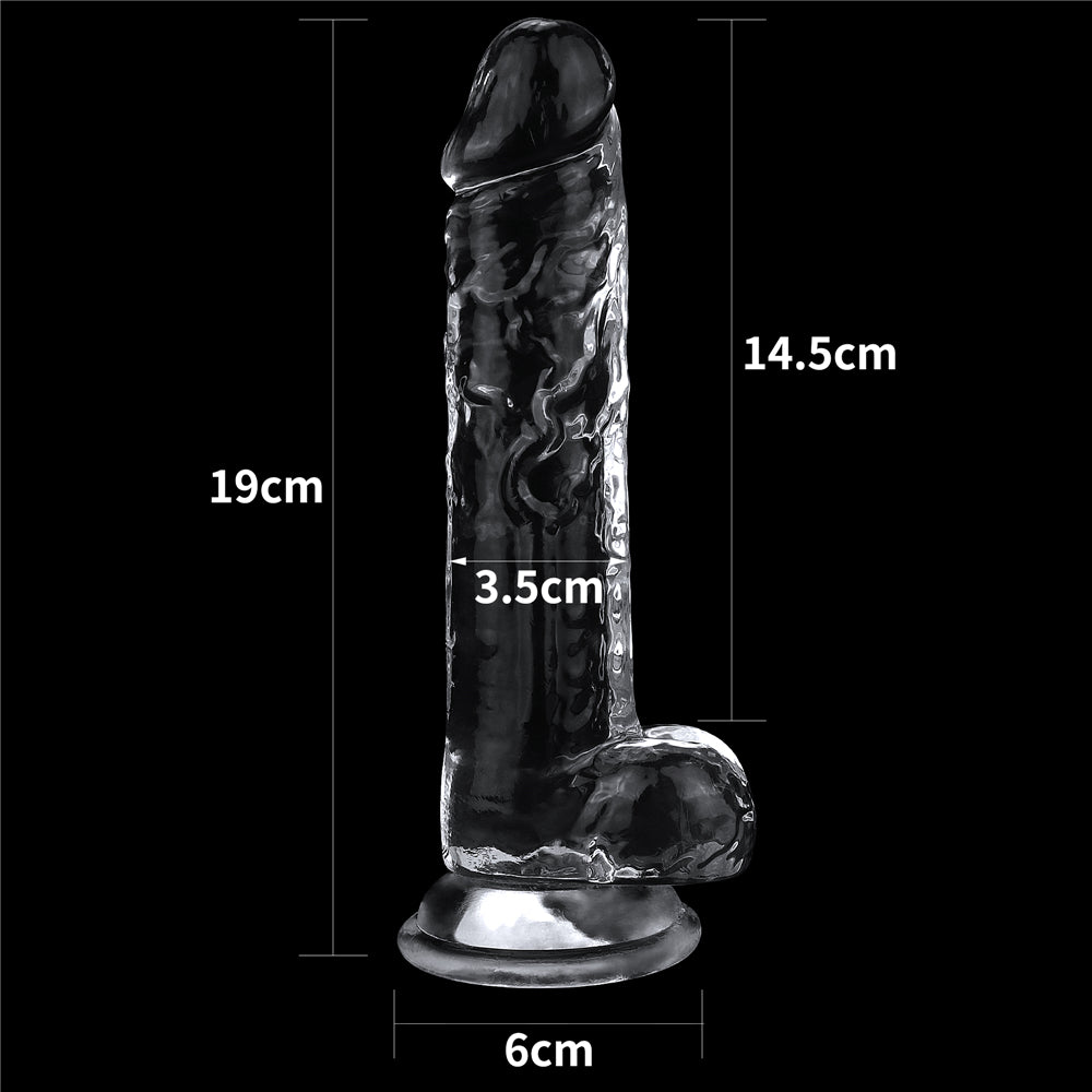 Lovetoy Flawless Clear Jelly Dildo 19 cm Realistik Penis LV310016