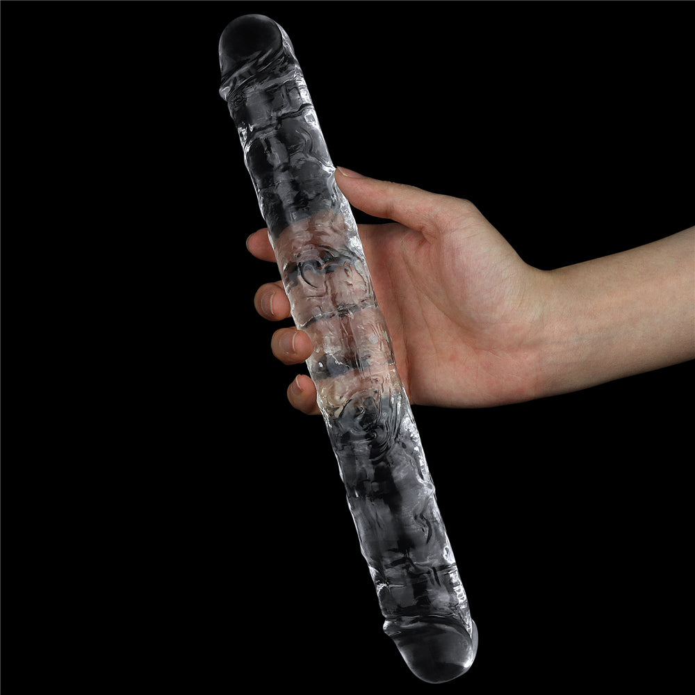 Lovetoy Flawless Clear 30 cm Double Dildo Çift Taraflı Penis LV310018