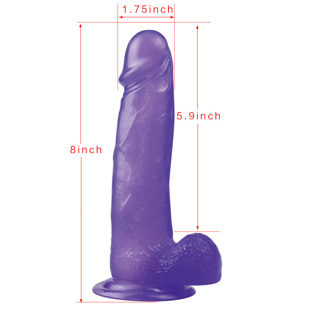 Lovetoy Jelly Studs Dildo Large 20 cm Jel Penis LV3100 Purple