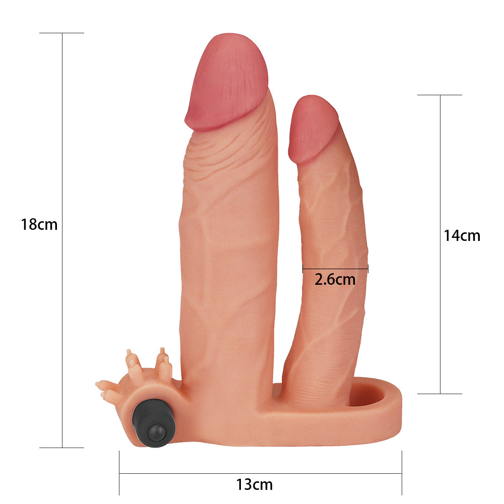Lovetoy Add 1'' Pleasure X-Tender Çift Taraflı Titreşimli Penis Kılıfı LV314100 F