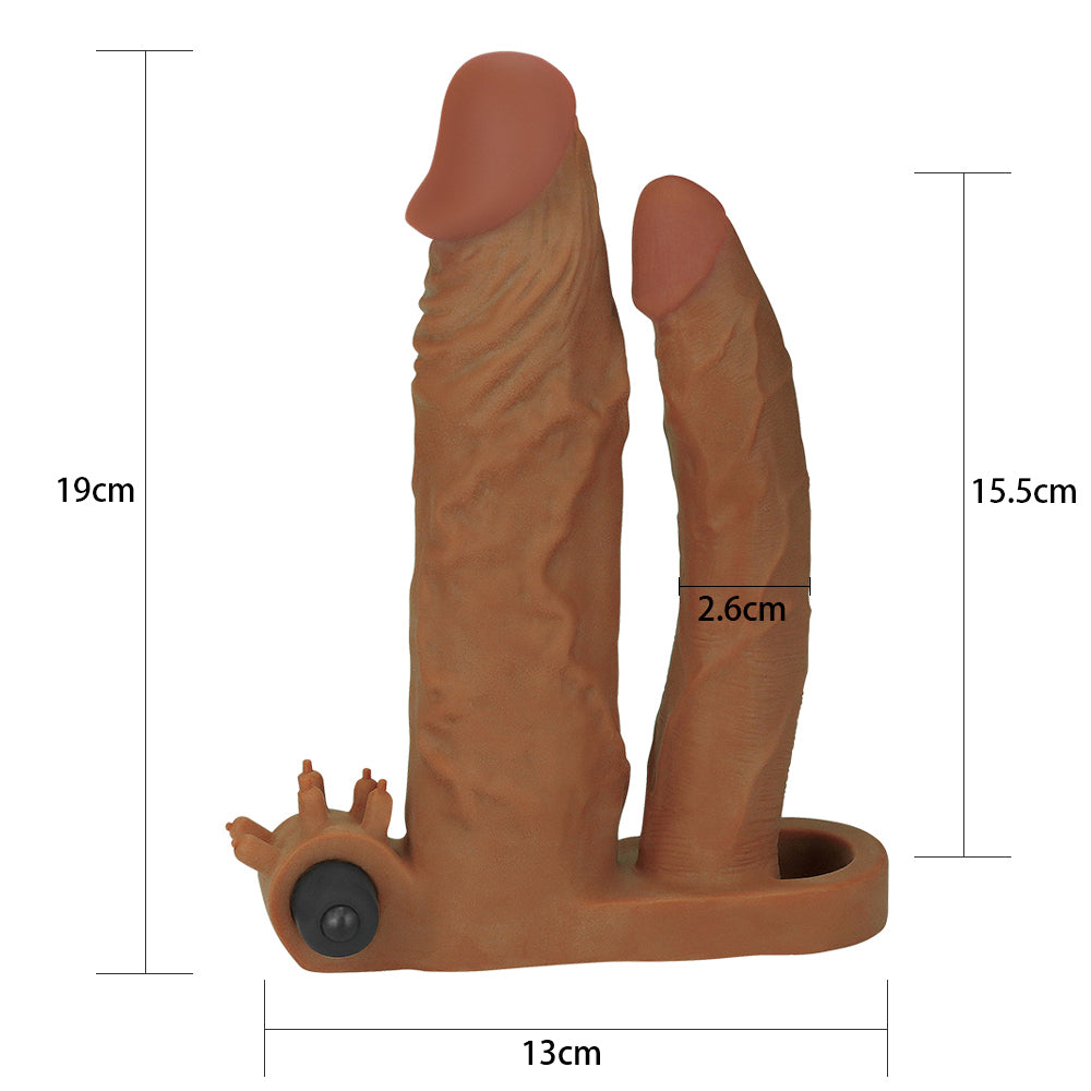Lovetoy Add 2'' Pleasure X-Tender Çift Taraflı Titreşimli Penis Kılıfı LV314101 B