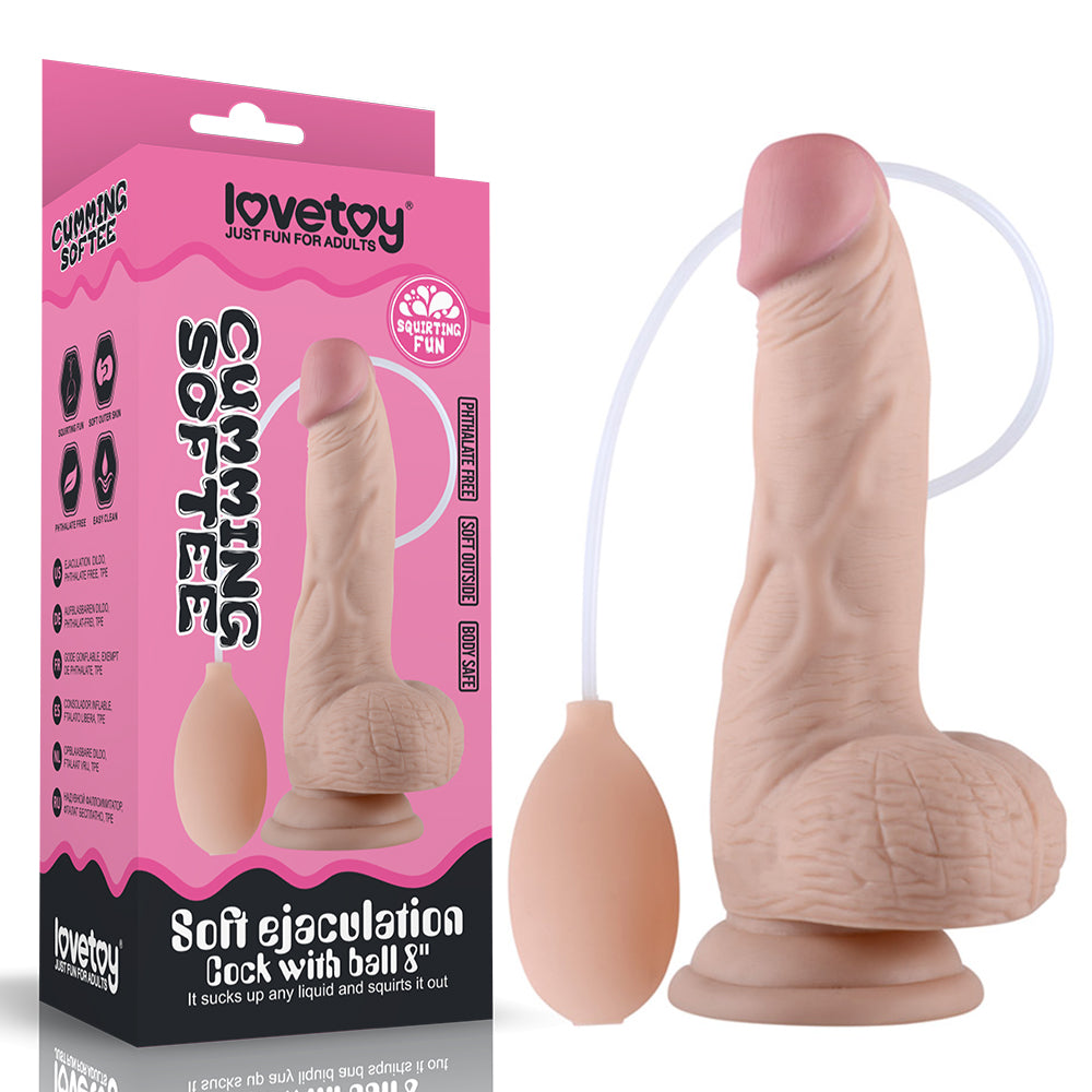 Lovetoy Soft Ejaculation Cock With Ball Dildo Boşalabilir Penis 20 cm LV316002