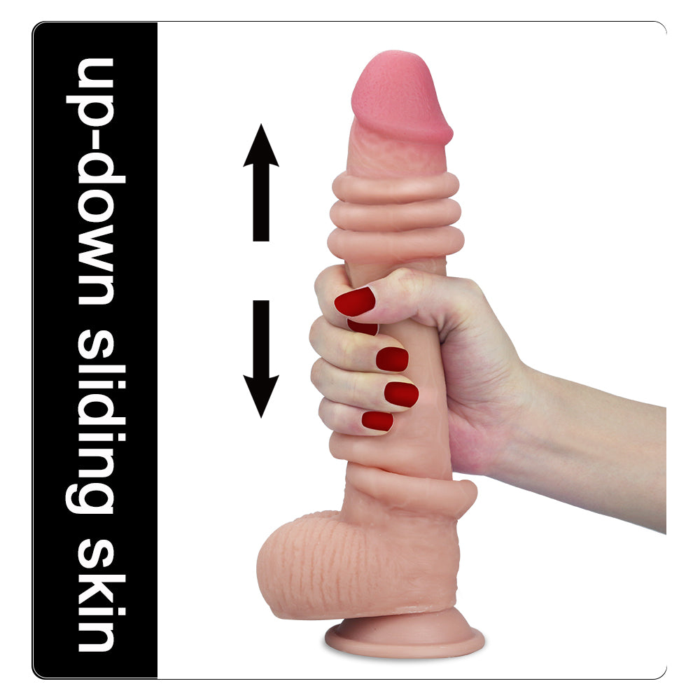 Lovetoy Sliding-Skin Dual Layered Dildo Deri Penetrasyon 18 cm Realistik Penis LV317001