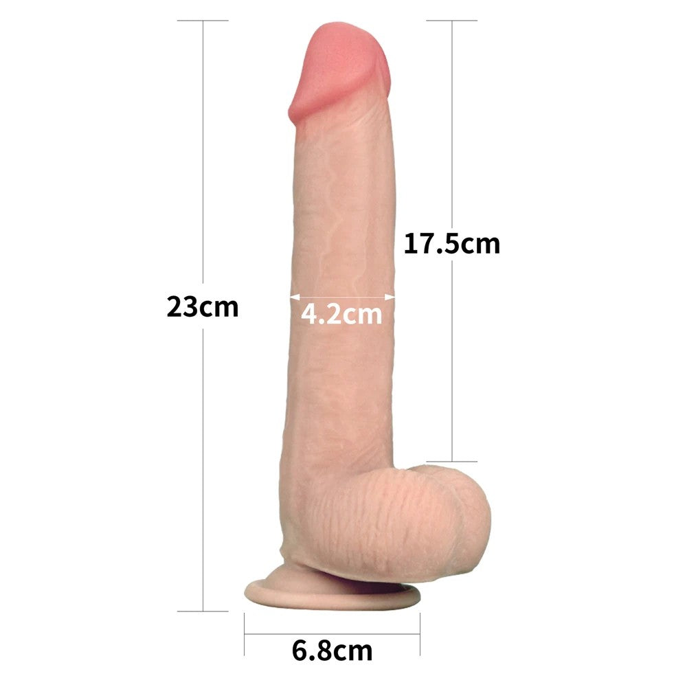 Lovetoy Sliding-Skin Dual Layered Hareketli Deri Dildo 23 Cm LV317003