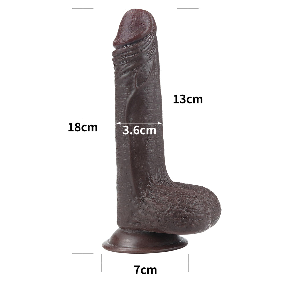 Lovetoy Sliding-Skin Dual Layered Black Dildo Deri Penetrasyon 18 cm Realistik Penis LV317011