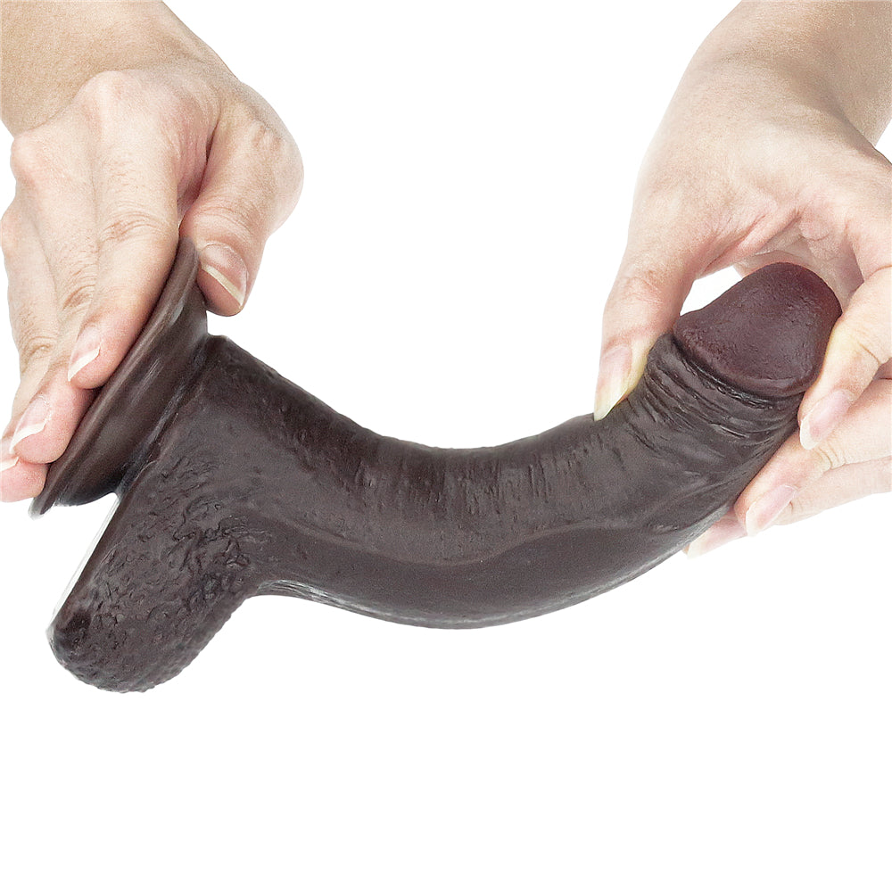 Lovetoy Sliding-Skin Dual Layered Black Dildo Deri Penetrasyon 18 cm Realistik Penis LV317011