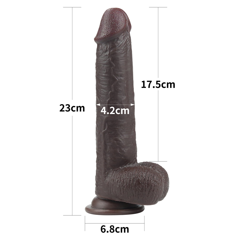 Lovetoy Sliding-Skin Dual Layered Black Dildo Deri Penetrasyon 23 cm Realistik Penis LV317013