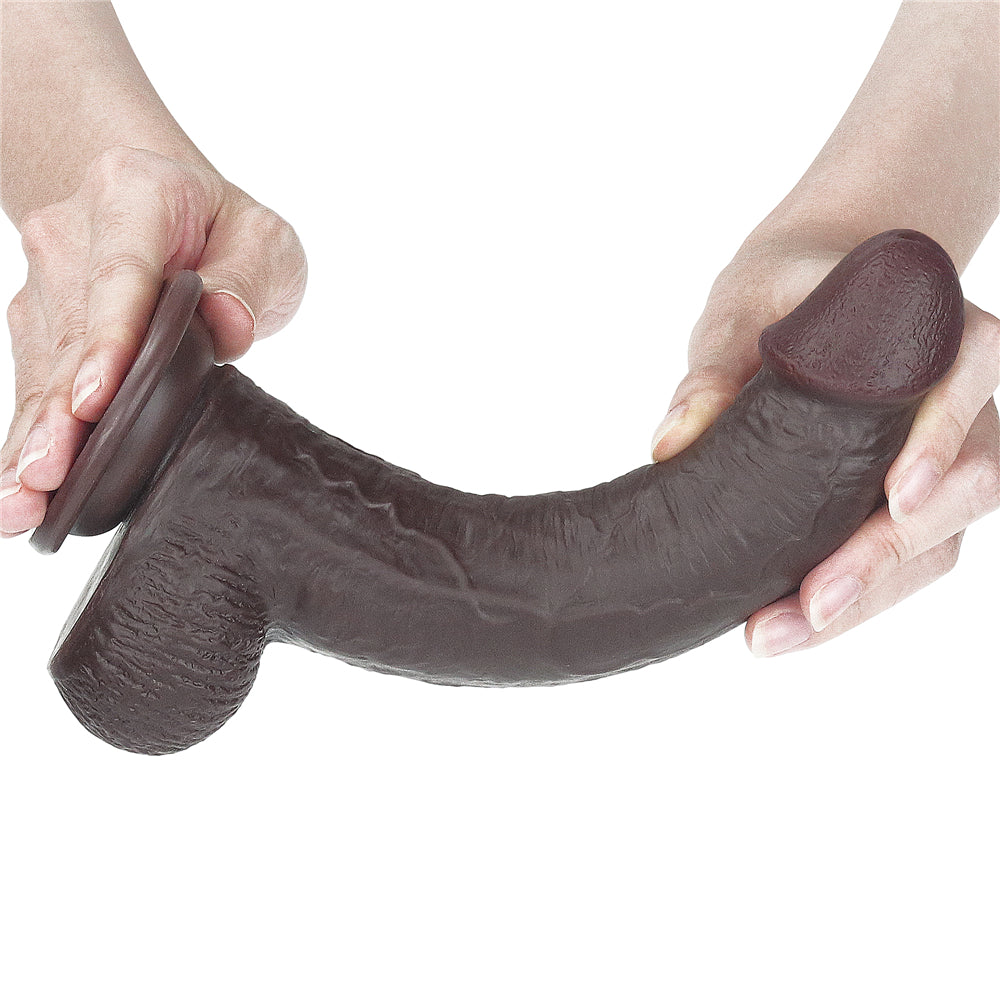 Lovetoy Sliding-Skin Dual Layered Black Dildo Deri Penetrasyon 23 cm Realistik Penis LV317013