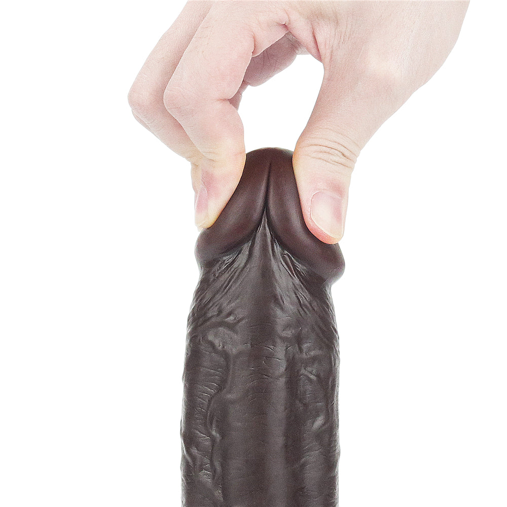 Lovetoy Sliding Skin Dual Layer Dong Black 23 Cm Realistik Penis LV317014