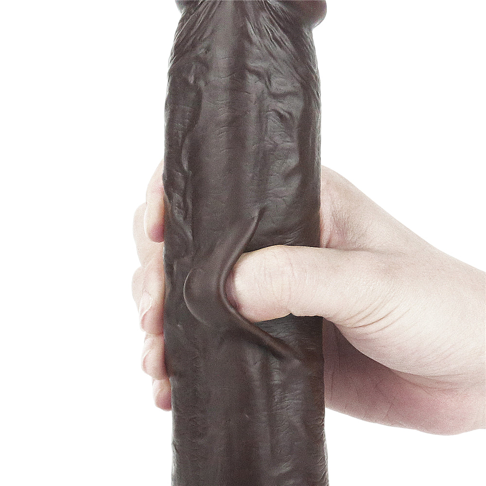 Lovetoy Sliding Skin Dual Layer Dong Black 23 Cm Realistik Penis LV317014