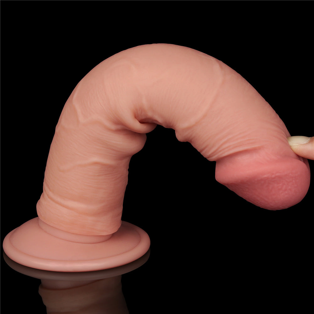 Lovetoy Sliding Skin Dual Layer Dong Flesh 20 Cm Testissiz Realistik Penis LV317206