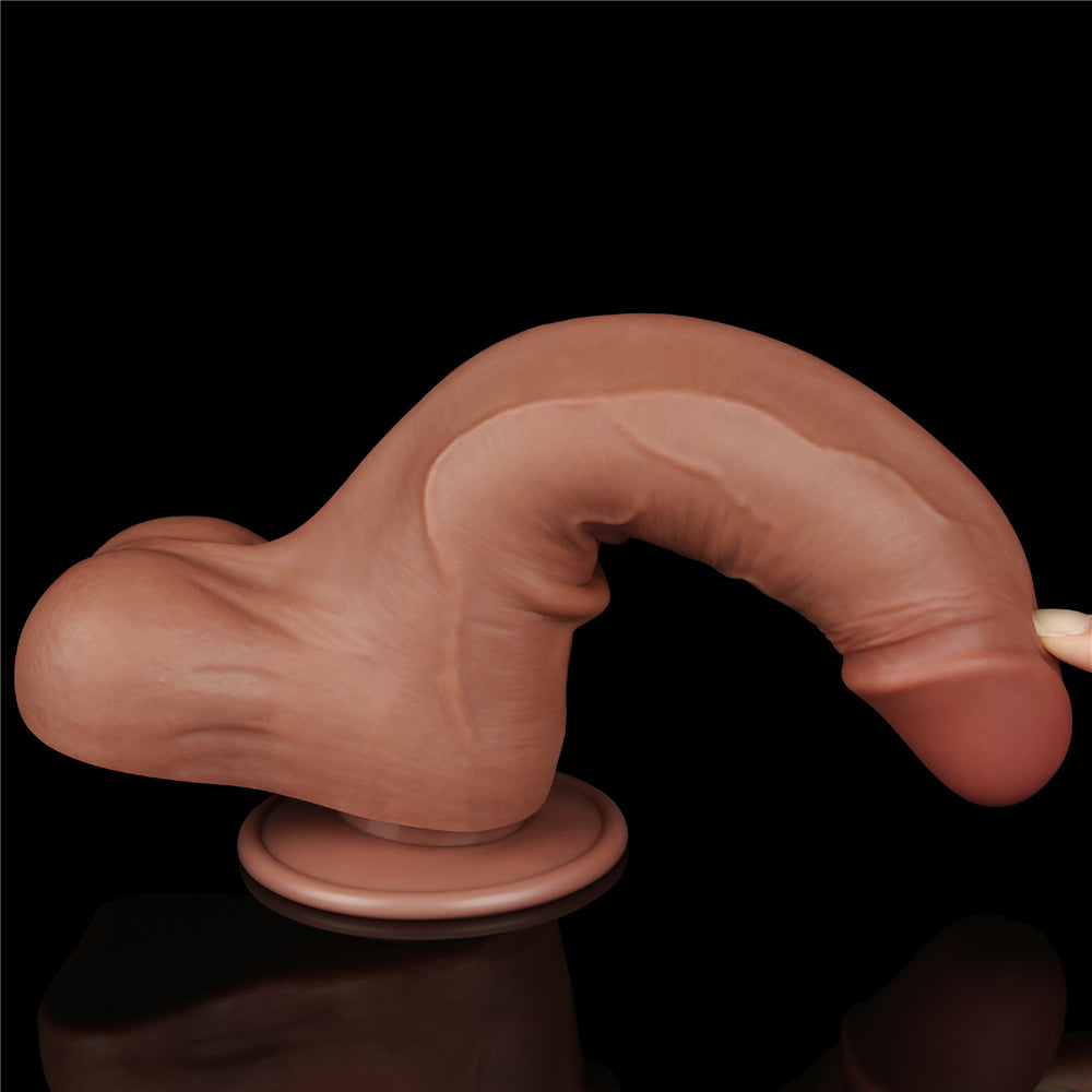 Lovetoy Sliding Skin Dual Layer Dong Borwn 22 Cm Realistik Penis LV317309