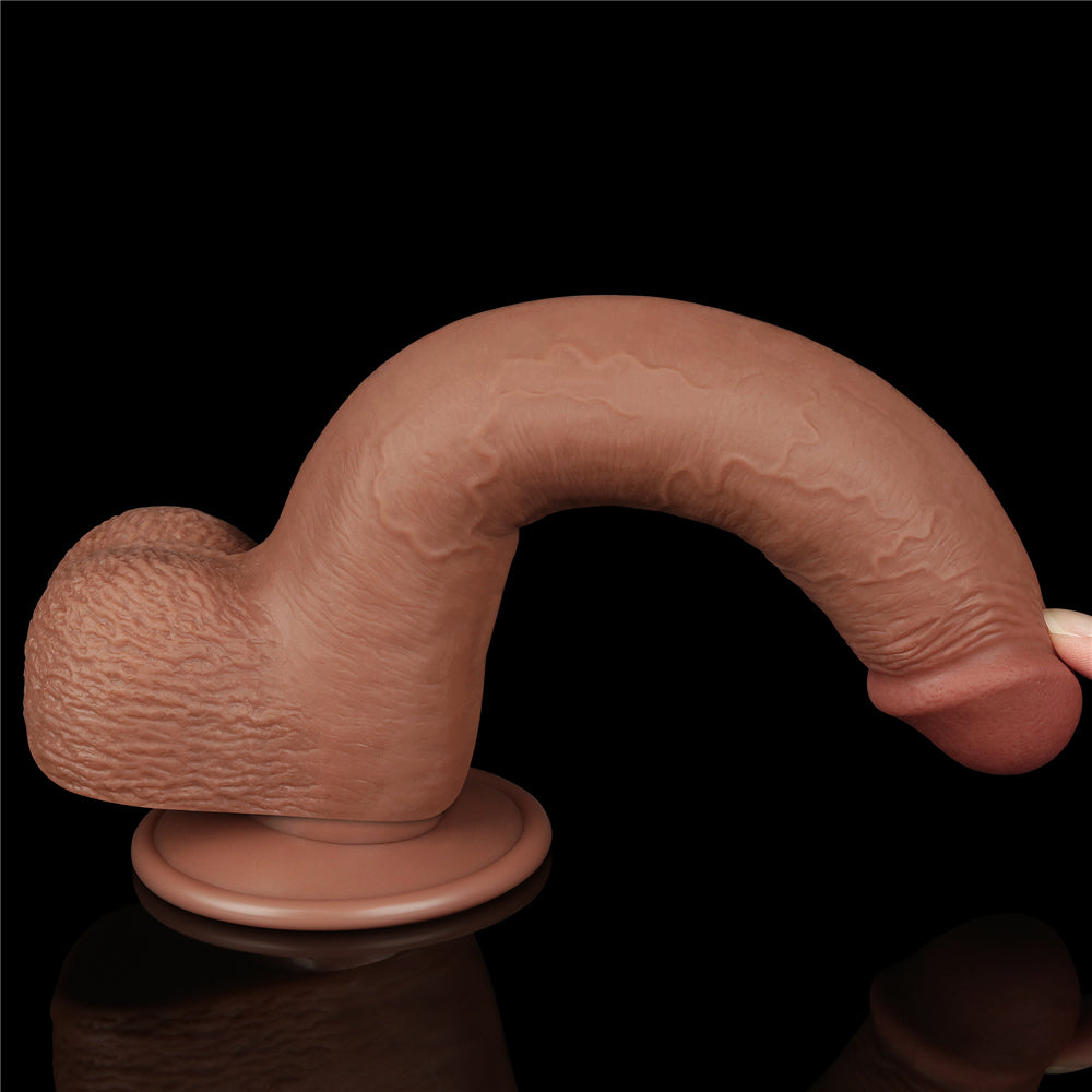 Lovetoy Sliding Skin Dual Layer Dong Brown 23 Cm Realistik Penis LV317310