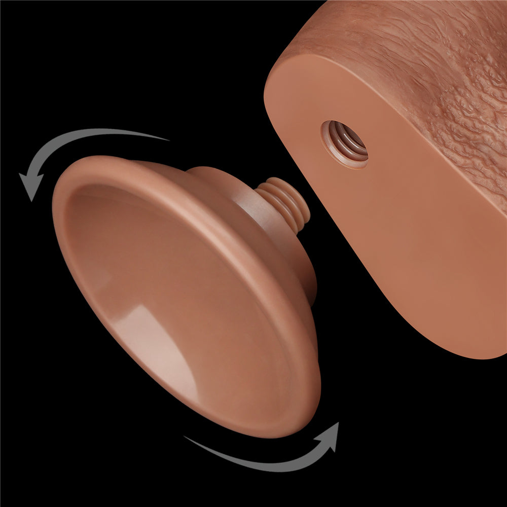Lovetoy Sliding Skin Dual Layer Dong Brown 23 Cm Realistik Penis LV317310