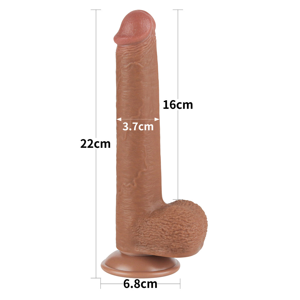 Lovetoy Sliding Skin Dual Layer Dong Brown 23 Cm Realistik Penis LV317310