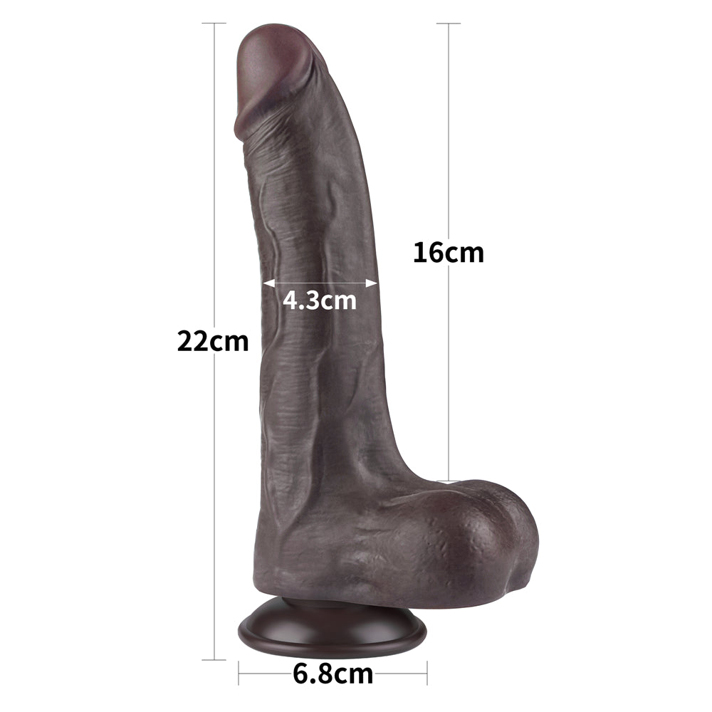 Lovetoy Sliding Skin Dual Layer Dong Black 22 Cm Realistik Penis LV317409