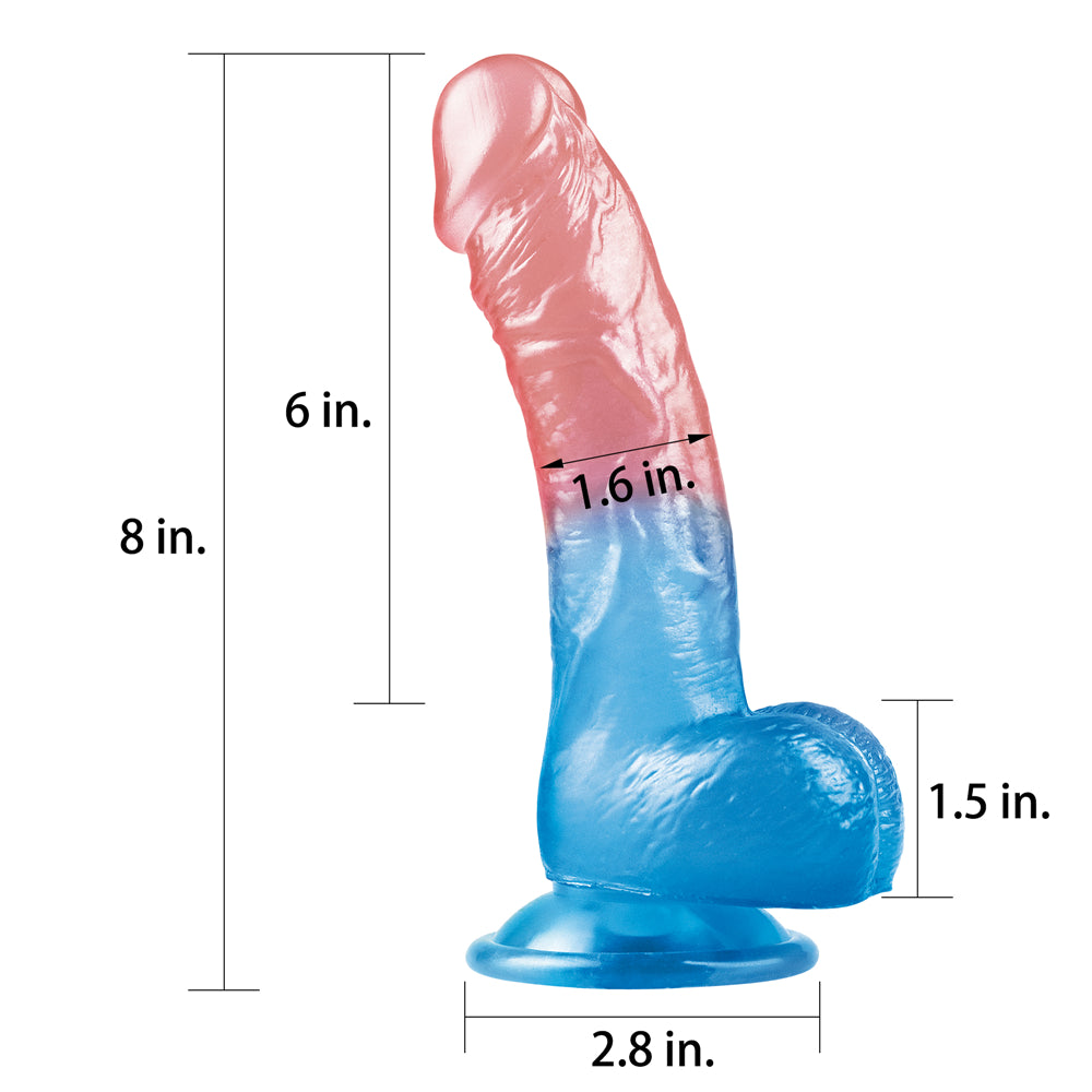 Lovetoy Dazzle Studs Jel Dildo 20 cm Realistik Realistik Penis LV318013