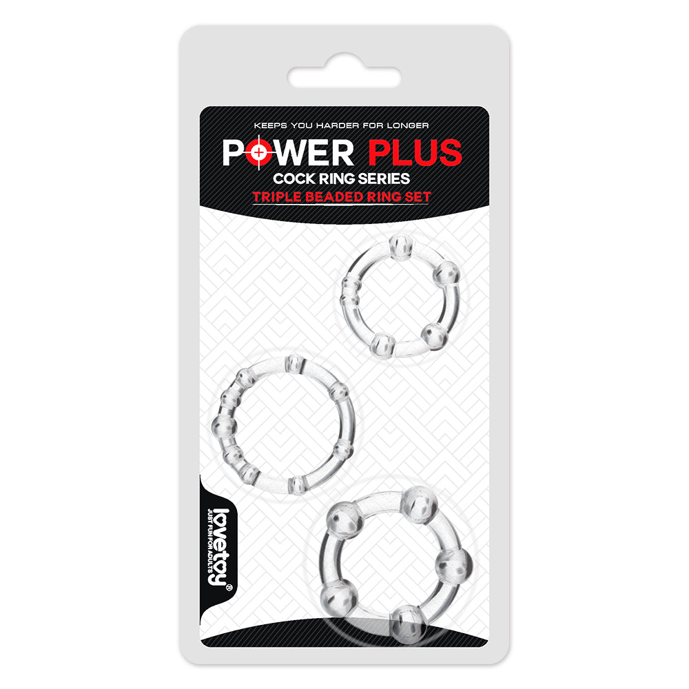 Lovetoy Power Plus Triple Beaded Penis Halkası Seti LV343002