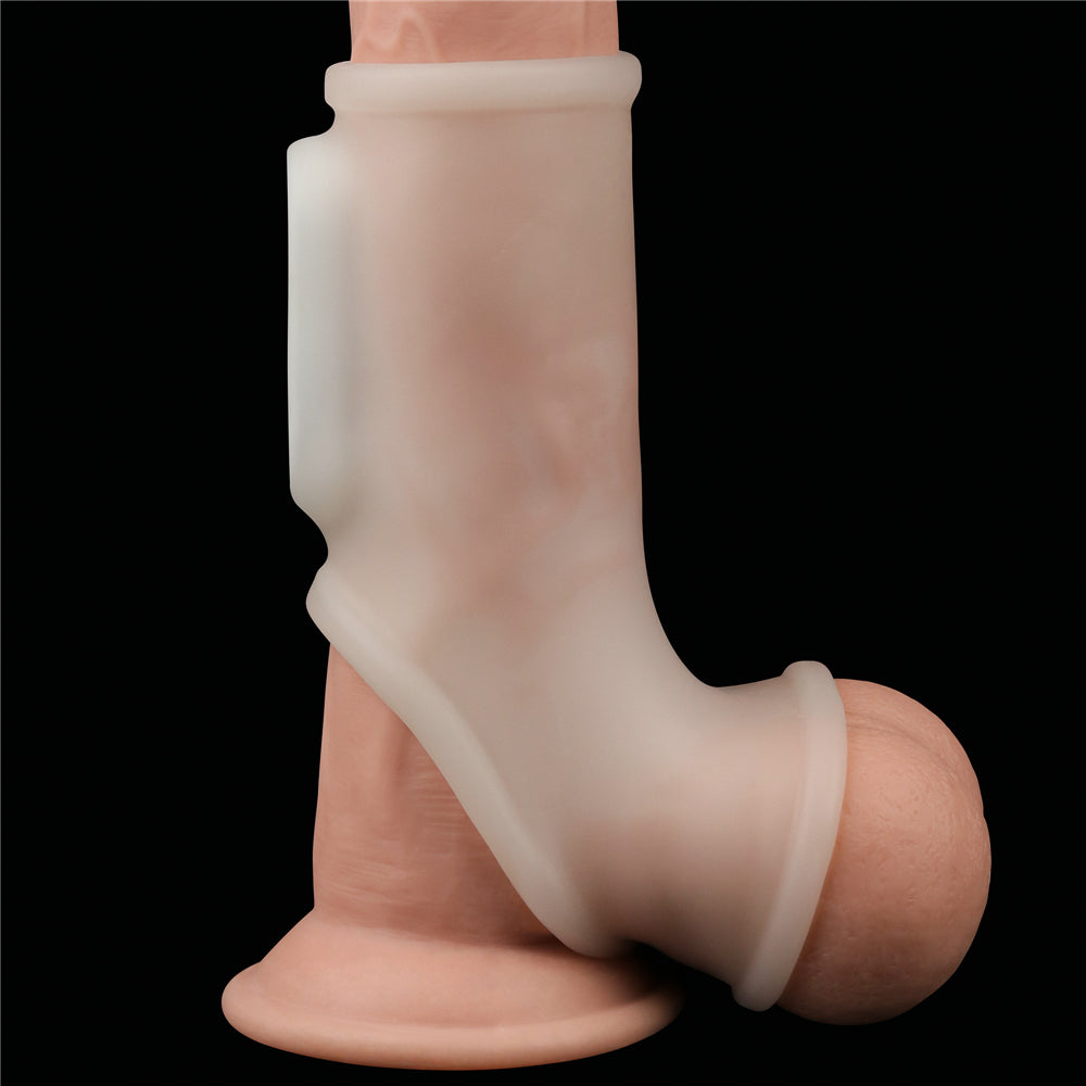 Lovetoy Vibrating Silk Knights Ring with Scrotum Sleeve Penis Kılıfı LV343115
