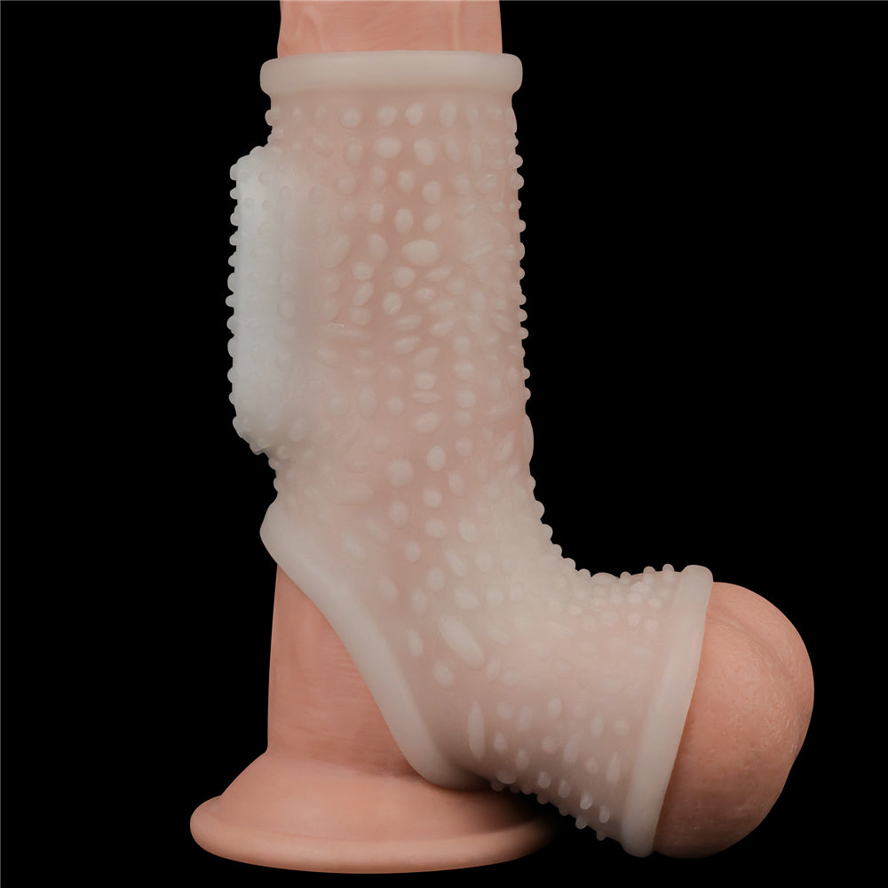 Lovetoy Vibrating Drip Knights Ring with Scrotum Sleeve Penis Kılıfı LV343116