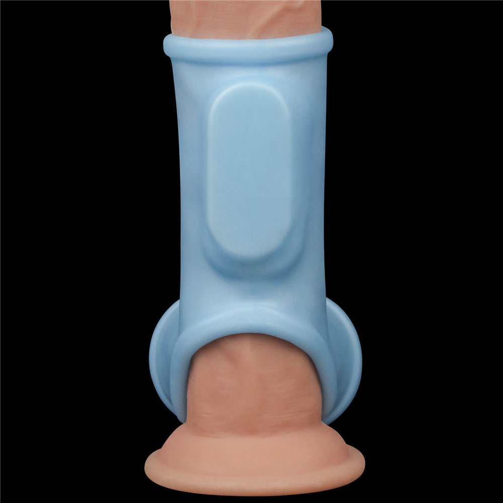 Lovetoy Vibrating Silk Knights Ring with Scrotum Sleeve Penis Kılıfı LV343125