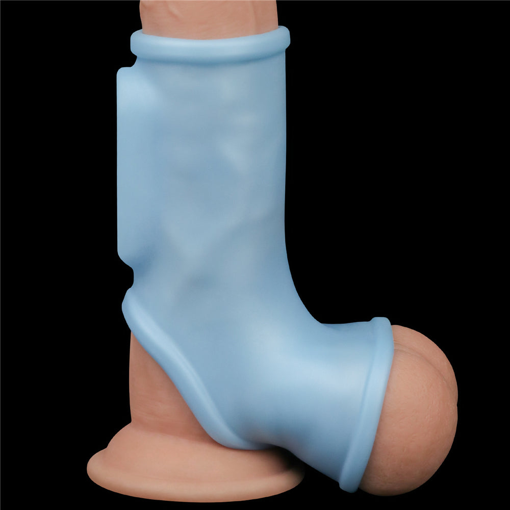 Lovetoy Vibrating Silk Knights Ring with Scrotum Sleeve Penis Kılıfı LV343125