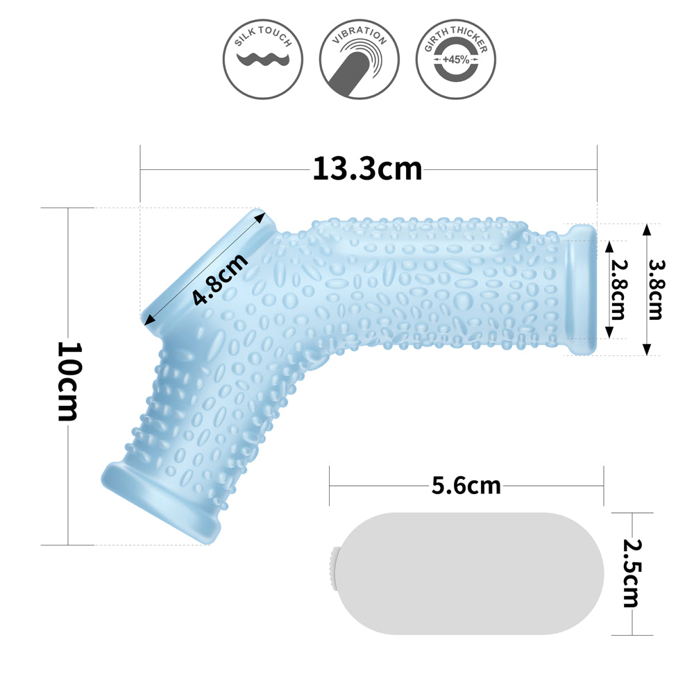 Lovetoy Vibrating Drip Knights Ring with Scrotum Sleeve Titreşimli Penis Kılıfı LV343126