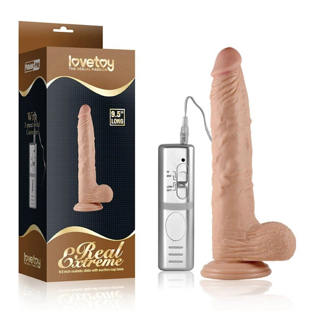 Lovetoy Real Extreme Vibrating Dildo 24 cm Realistik Vibratör LV350042-1